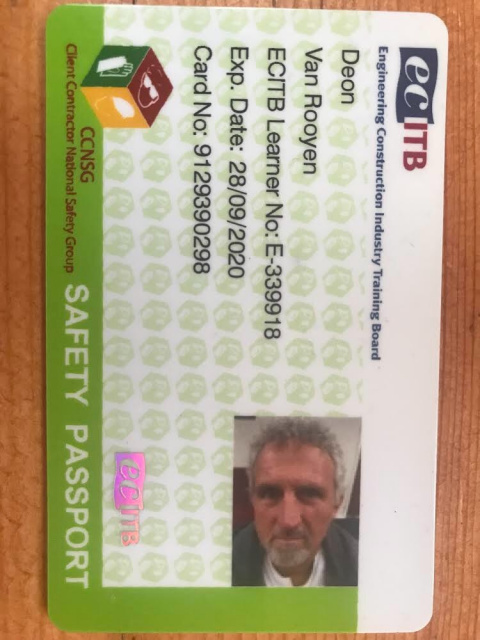 Mobile Onsite Welder Health & Safety card